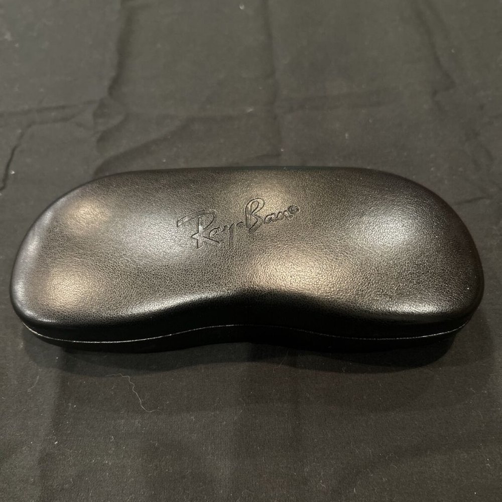 Ray Ban Eye Glasses Sunglass Case Black Hard Clam Shell Cover Snap Closure #351